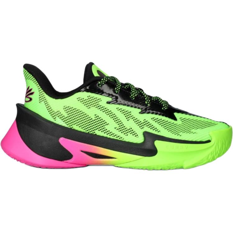 Under Armour Curry Series 7 Удобные Универсальные Низкие Детские Баскетбольные Кроссовки Унисекс Кроссовки Зеленый 6013297-389