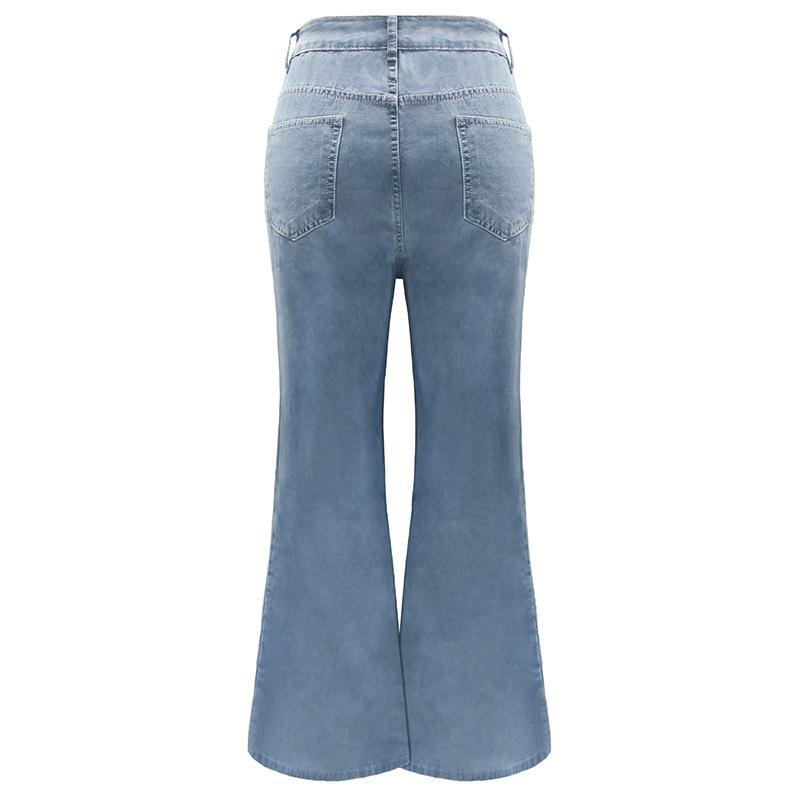 Women's Cargo Jeans High Waist Loose Multi-Pocket Jeans