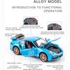 1:24 масштаба 911 Turbos, металлический спортивный автомобиль, модель из сплава, литой автомобиль и игрушечный автомобиль, имитация звука и света, коллекция, детский подарок