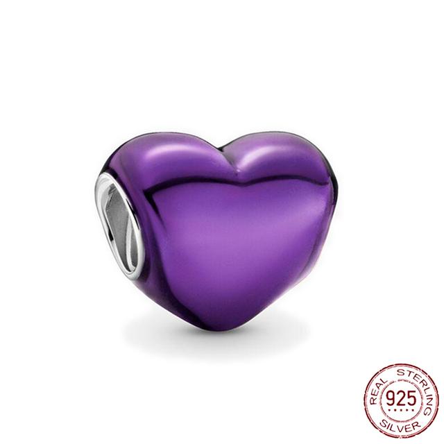 Новинка 2022 года, очаровательные бусины из стерлингового серебра 925 пробы с сердцем для девочек и мальчиков, подходят для оригинального модного браслета, цепочка в виде змеи, бисер, женский подарок