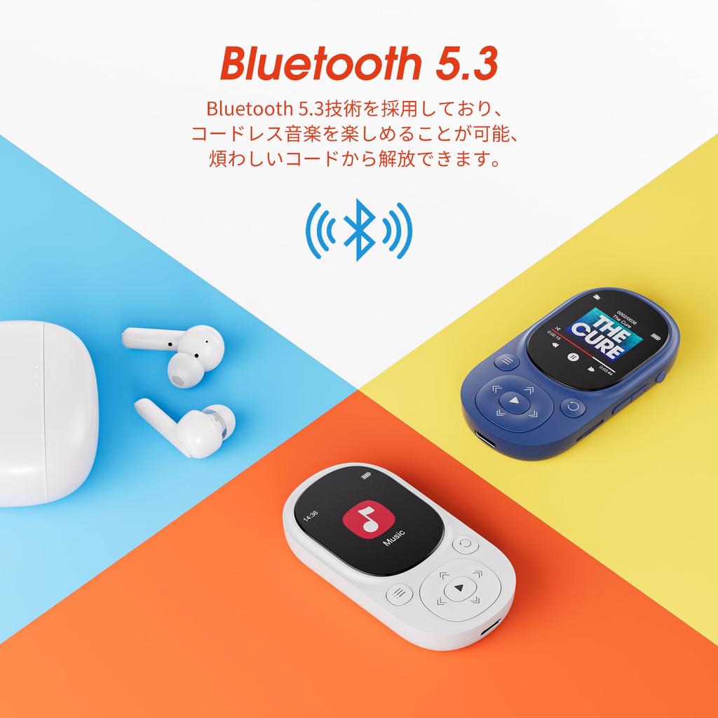 MECHEN MP3-плеер клипсового типа 64 ГБ музыкальный плеер для спорта Bluetooth музыкальный плеер FM подходит для спортзала белый встроенный 5.3