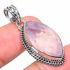 Natural Rose Quartz Gemstone 925 Solid Sterling Silver Gift Pendant 1.65" Z1k68