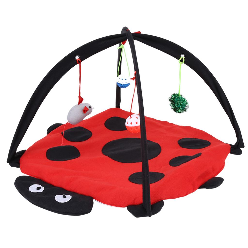 Складной игровой коврик для кошек, многофункциональная кровать для домашних животных с подвесными игрушечными мячами