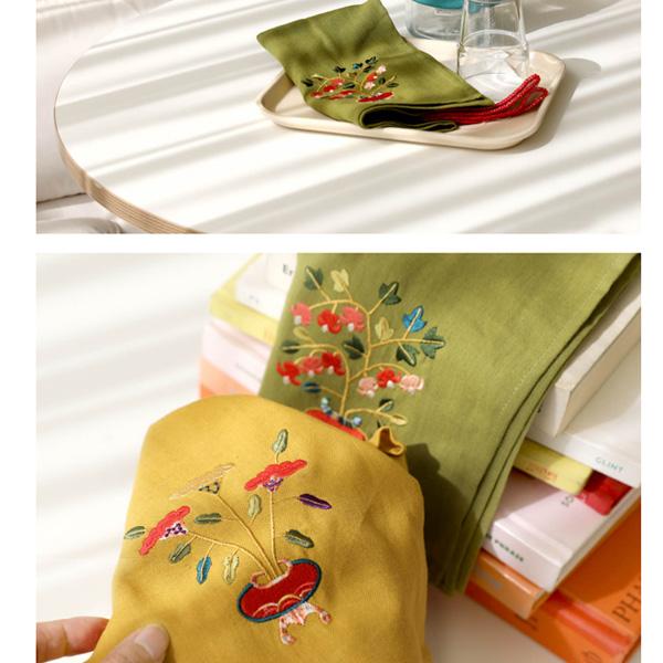 Embroidered “Flower & Auspice” Handkerchief – National Museum of Korea Exclusive