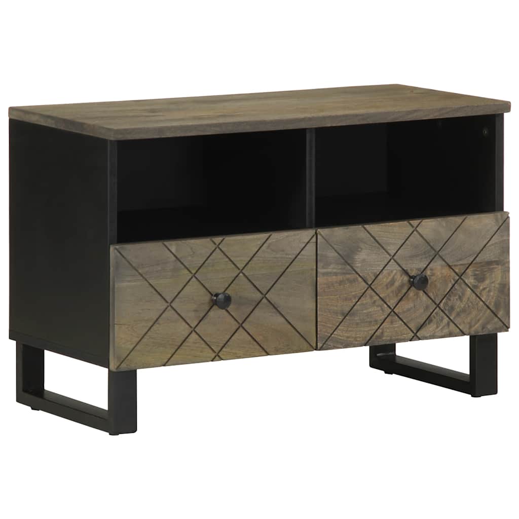 Vidaxl Szafka Pod Telewizor, Czarna, 70X33X46 Cm, Lite Drewno Mango