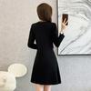 Spring and Autumn New Fake Two-piece Knitted Dress Women's New Waist Sweater Skirt