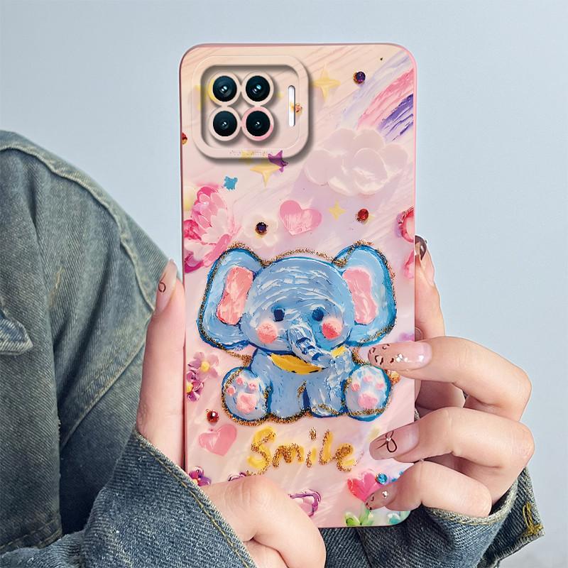 Чехол для телефона OPPO Reno4 Lite Reno4 F Чехол Reno 4 Lite 4F Мягкий Силикон Мультяшный Funda Милый Панда Цветок Печатный Coque Корпус