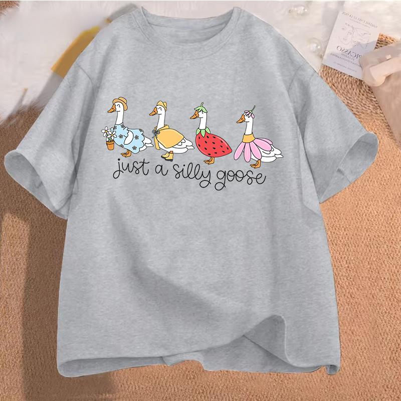 Silly Goose On The Loose T Shirts for Men Women Funny Cowgirl Western Tee Shirt 90s Fashion Graphic T-shirt Short Sleeve Clothes