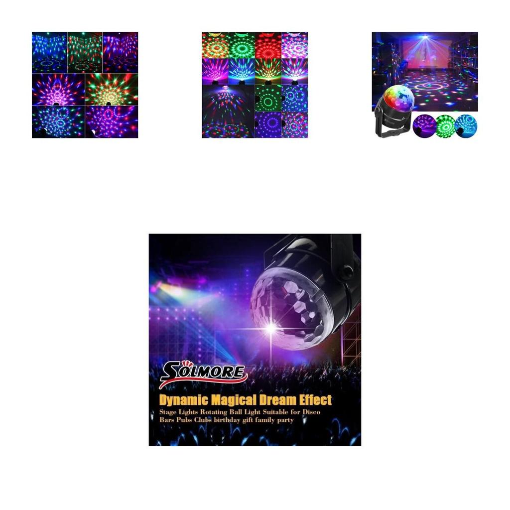 Мини Сценический Магический Диско-шар Лампа Эффект С Цветным Вращающимся Светодиодным Светом Rgb Для Вечеринки Диджея