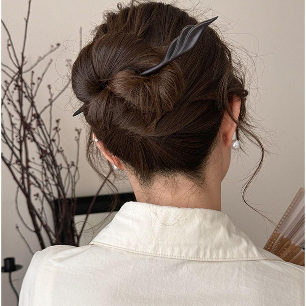 Wooden Chinese Style Hairpin Ancient Style Hanfu Headwear Retro Sandalwood Hair Stick Girls