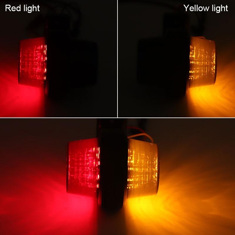 Smoke Double Face Outline Lamp LED Side Marker Light Red Amber Turn Signal Stop Warning Lamp For Truck Trailer Lorry Van 12V 24V