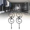 2Pcs Innovative WallHanging Clothes Coat Storage Hook Towel Hanger For Bathroom Office(Black )