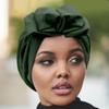 African Head Wraps Elegant Retro Turban for Women Muslim Headscarf Cap Soild Color Ladies Beanies Caps Muslim Headpiece