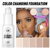 30ml Color Changing Foundation Cream Professional Concealing Face Dark Circle Liquid Long-lasting Eye Corrector Matte Makeup