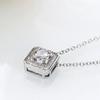 Delicate Square Shape Pendant Necklace For Women Dazzling Cubic Zirconia Elegant Female Wedding Jewelry Versatile Fashion