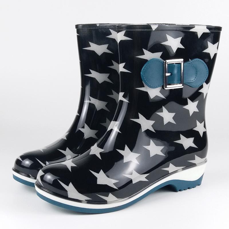 Модные зимние летние резиновые сапоги для женщин, нескользящие теплые сапоги, ботильоны на танкетке, платформе, резиновые сапоги 896