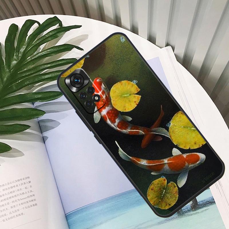 Чехол Funda с китайскими карпами Кои для Xiaomi Redmi Note 14 10 11 12 13 15 Pro Plus Чехол для Redmi 15 15C 14C 12C 10C 13C