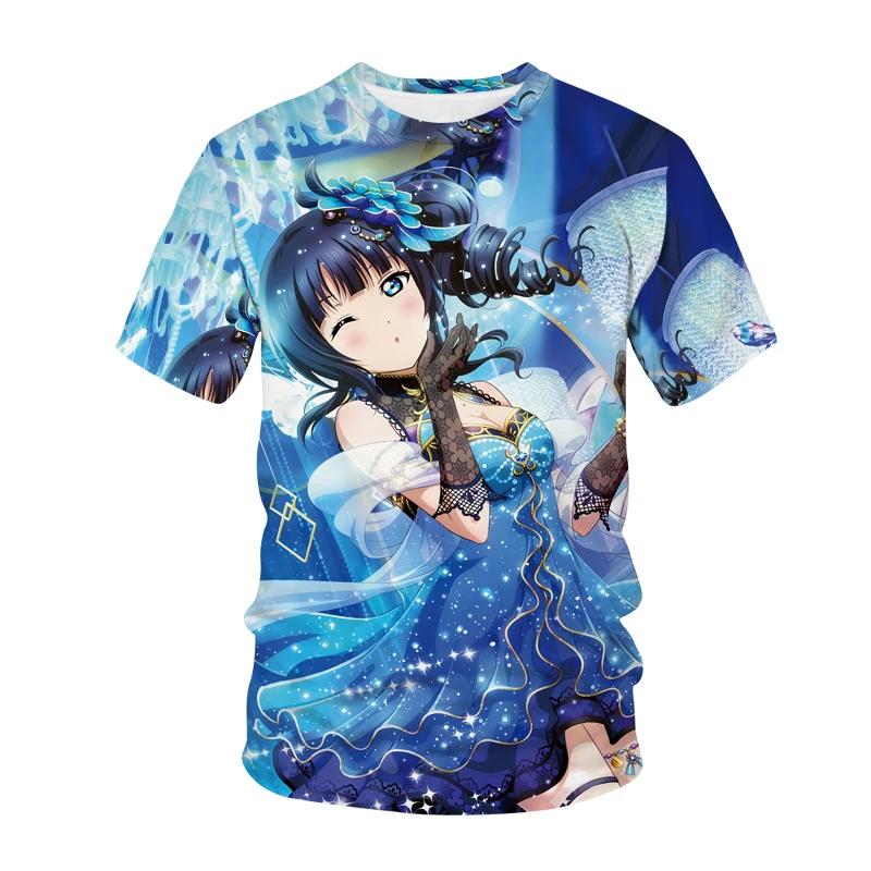 Японский аниме Love Live Tees 3D Print Футболка Косплей мужчины Большие футболки Уличная одежда Футболки Harajuku Y2k Женская одежда