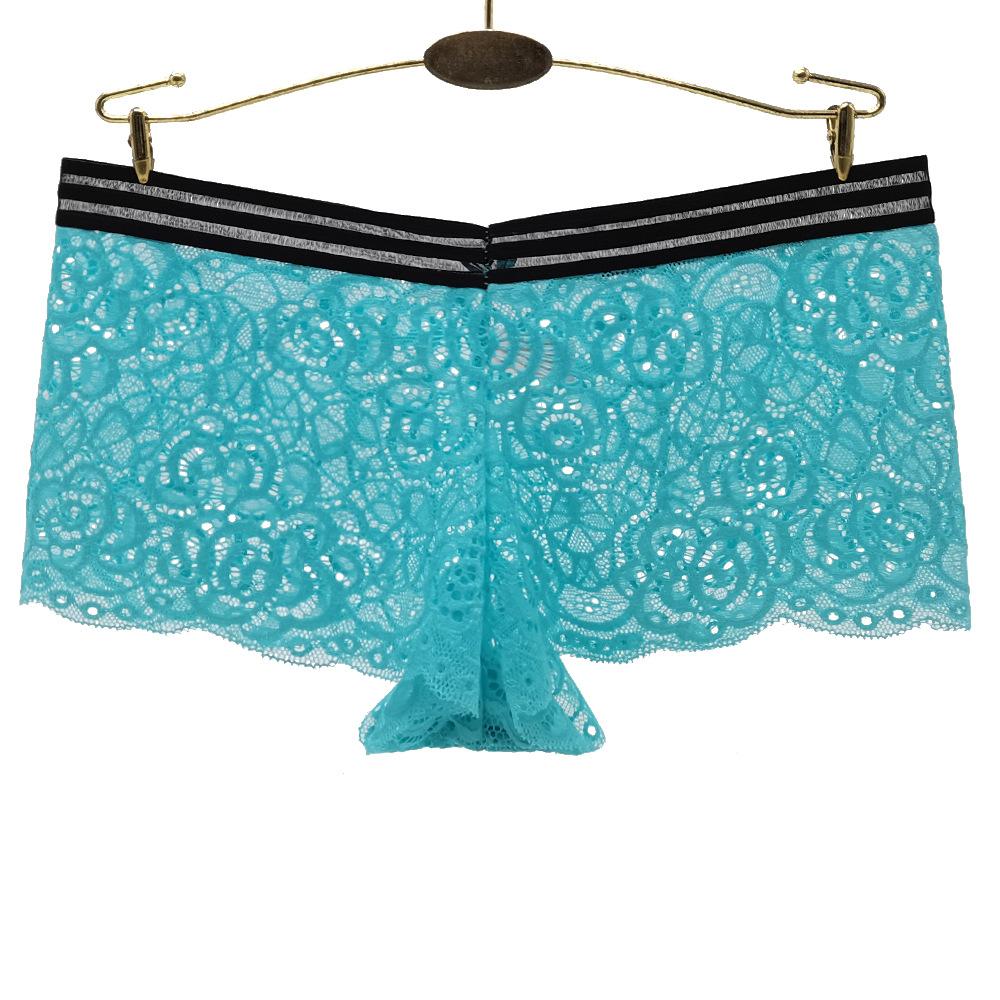 Ladies Underwear Women Boyshort Sexy Transparent Lace Panties 6 Pcs/lot