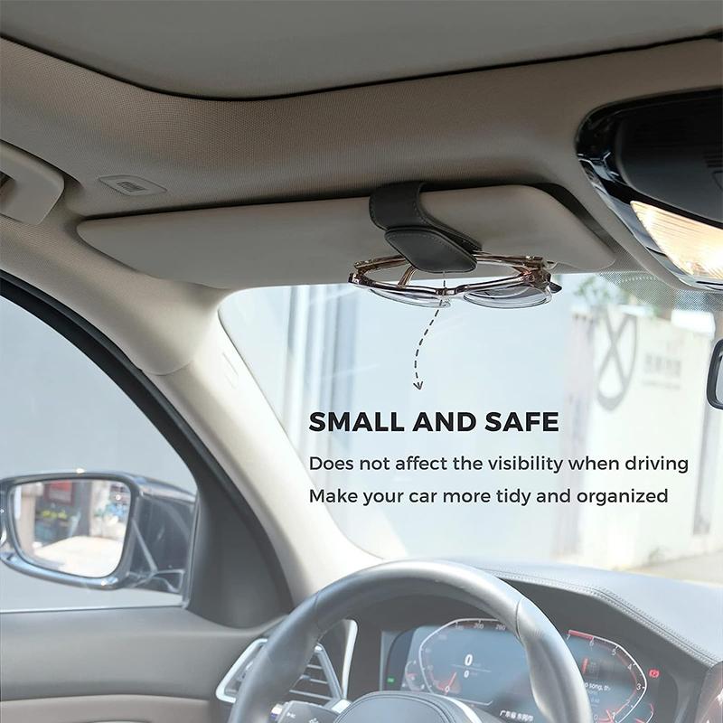 Держатели солнцезащитных очков для автомобильного солнцезащитного козырька, магнитная кожаная вешалка для очков, зажим для очков для автомобиля, зажим для билетной карты, крепление для очков