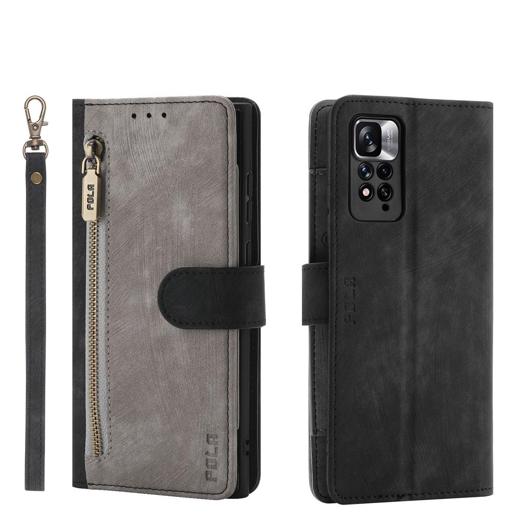 RFID Кошелек Карты Слоты Молния Кожаный Чехол Для Xiaomi Redmi Note 12 Pro Plus 11 11s 10 A2 POCO X5 13 12T 11T Ремешок На Руку Чехол