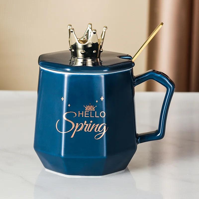 Творческая керамическая кружка для кофе «Золотая корона», кружки, посуда для напитков, чашки и кружки, кружка для чая, чашка кофе, оригинальная, красивая, пивная, забавная