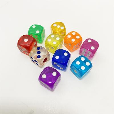 10 шт./лот, 12 мм, прозрачные акриловые 6-сторонние игральные кости D6 с круглыми углами для клубных/вечеринок/семейных настольных игр