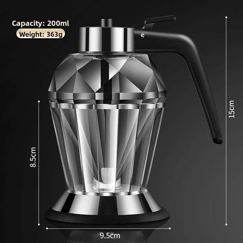 Диспенсер для оливкового масла из алмазного стекла с держателем, бутылка для оливкового масла, бутылка для масла и меда, кухонные принадлежности