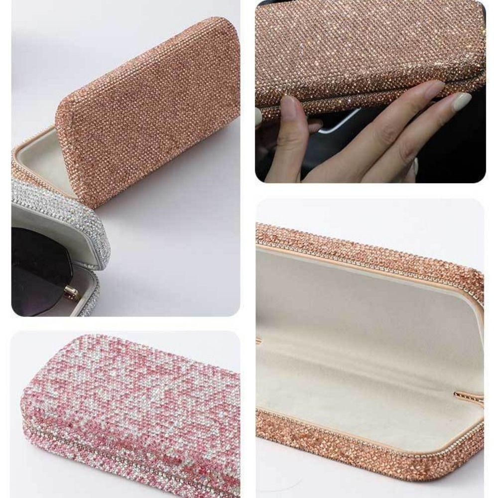 Защитный футляр для очков из хрусталя со стразами, жесткий футляр для солнцезащитных очков, автомобильный футляр для очков