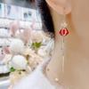 Серьги из серебра S925 в виде красного мешка для денег - 2022 Универсальный дизайн ушной петли в стиле знаменитостей
