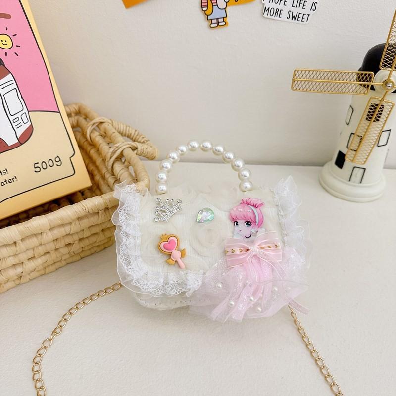 Pvc Fashionable Chain Bag For Children With Adorable Bowknot And Lining Breathable