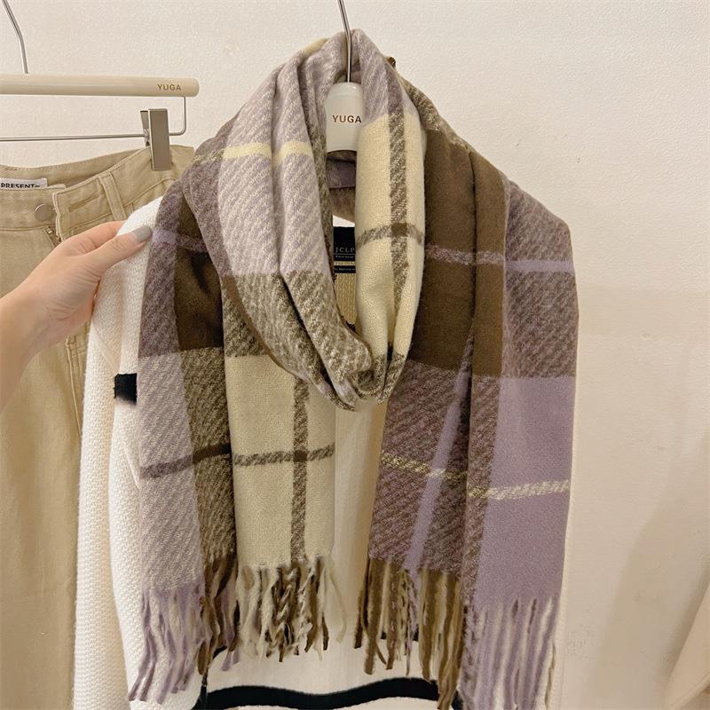 Женский шарф из пашмины, однотонный зимний кашемировый шарф, женские длинные шарфы, палантины для женщин