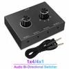 4-Port 3.5mm Bi-directional Switching Audio Converter Splitter High Stereo Audio Playback Connector Audio Sharing  Active Speakers and Headphones