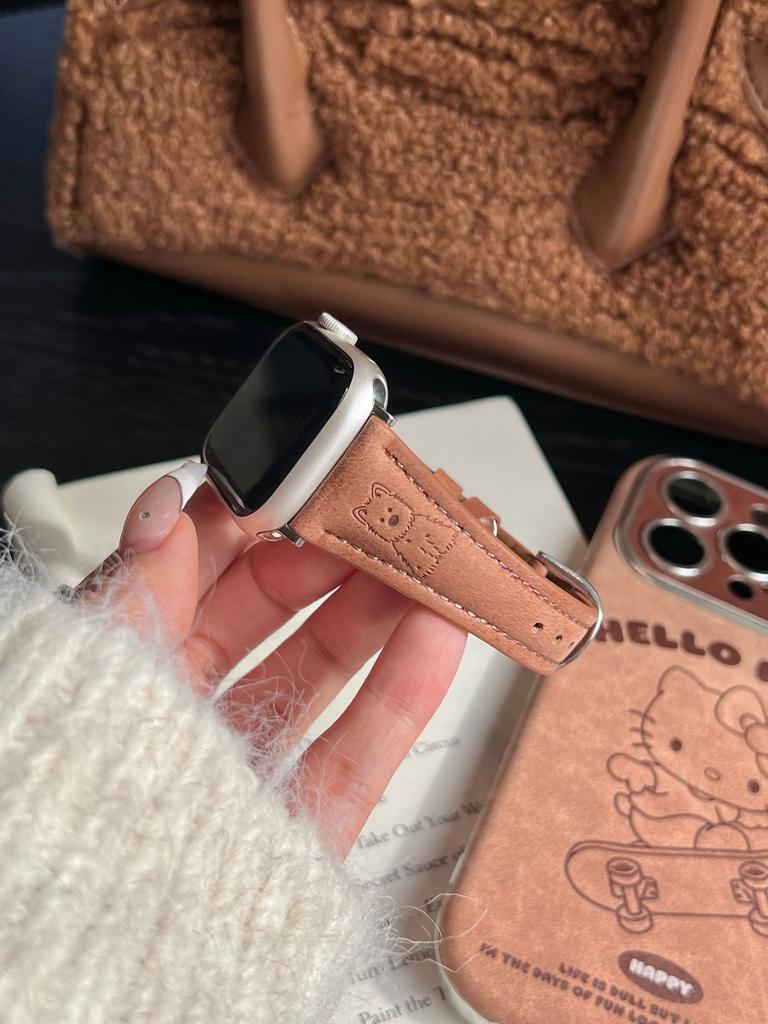 Милый Щенок тисненый кожаный ремешок для Iwatchs 10-го поколения Apple Watch Applewatch 987Se