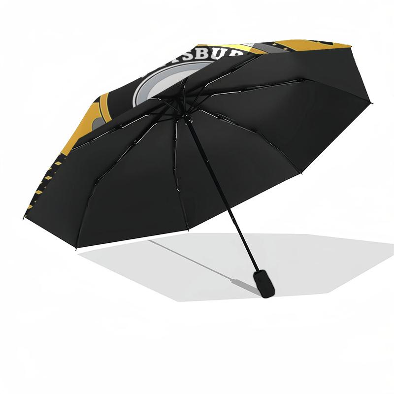 Pittsburgh Steelers Auto-Open Close Umbrella - Portable 3-Fold Design with 8-Bone Frame, Gift for Fans and Travelers0104141a