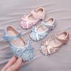 Luxury Girl Shoes Rhinestone Chic Children's Leather Shoes Spring Autumn Bowknot Kids Fashion Princess Causal Party Flat Shoes