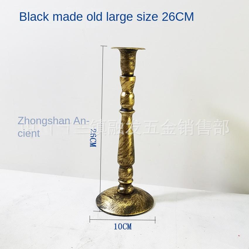 Высокотемпературный подсвечник из кованого железа с черной краской, романтический светильник при свечах, ужин, свеча, чашка, реквизит, ретро подсвечник с одной головкой