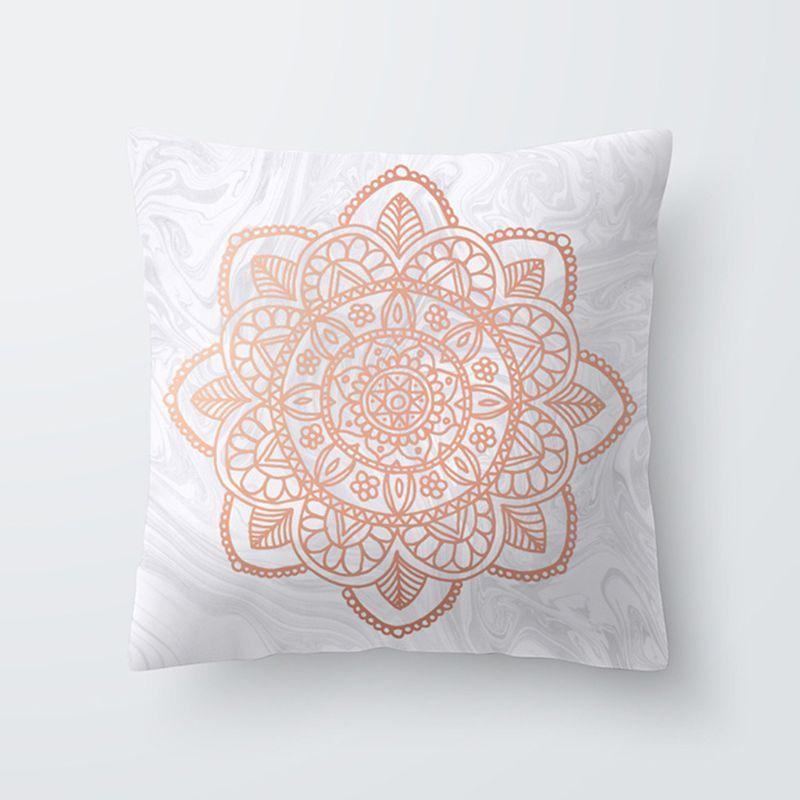 Luxurious Pillow Case Rose Gold Geometric Pineapple Glitter Cushion Cover For Stylish Home Decor