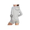 Adidas Letter Logo Three Stripes Printed Hoodie Women Hoodies Medium-Gray IM0236