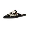 New Chinese Embroidered Bag Head Half Slippers Women's Summer Wear High-end Pointed Sandals Flat Bottom