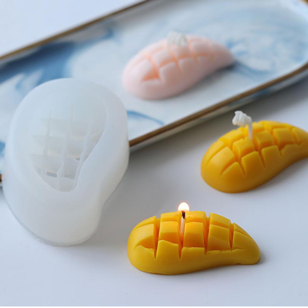 DIY Handmade Soap Making Supplies Silicone Fondant Molds Exquisite Mango-Shape Cake Decorating Candle Molds Flexible