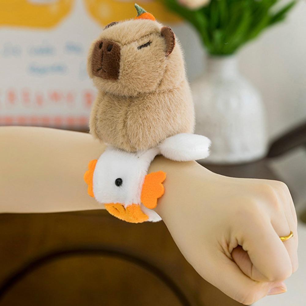 Goose Capybara Slap Snap Doll Toy Turtle Animal Plush Slap Bracelet  Birthday Gift