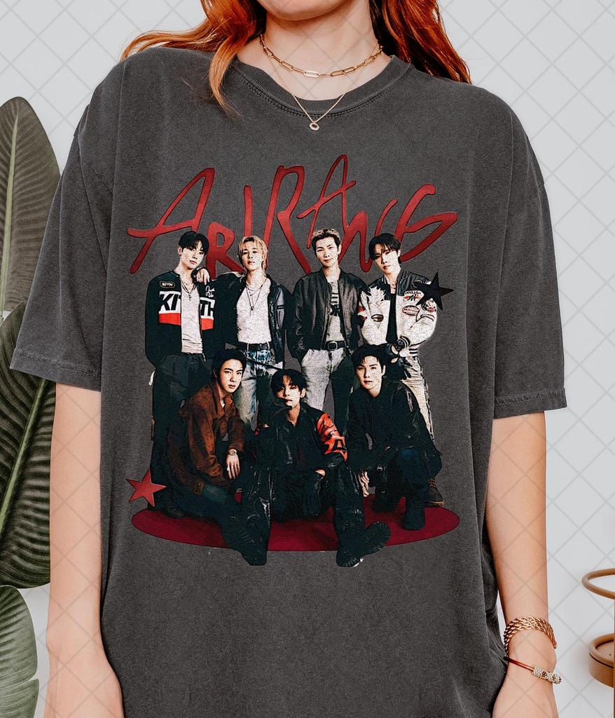 2026 New Bts Arirang Portrait Graphics Tshirt Unisex And Unisex Summer 100 Cotton Shirt Fashion Short Sleeved Top Streetwear Unisex