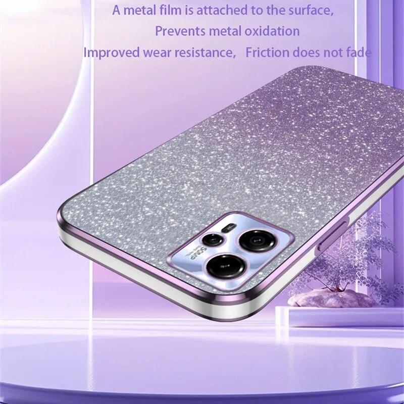 Модные чехлы с блестящим покрытием 2 в 1 для Moto G13 G23 G30 G32 G83 G84 G50 G60 G52 G53 G72 G73 G8 G9 Plus E20 E22 E32, силиконовый чехол, защитная задняя крышка