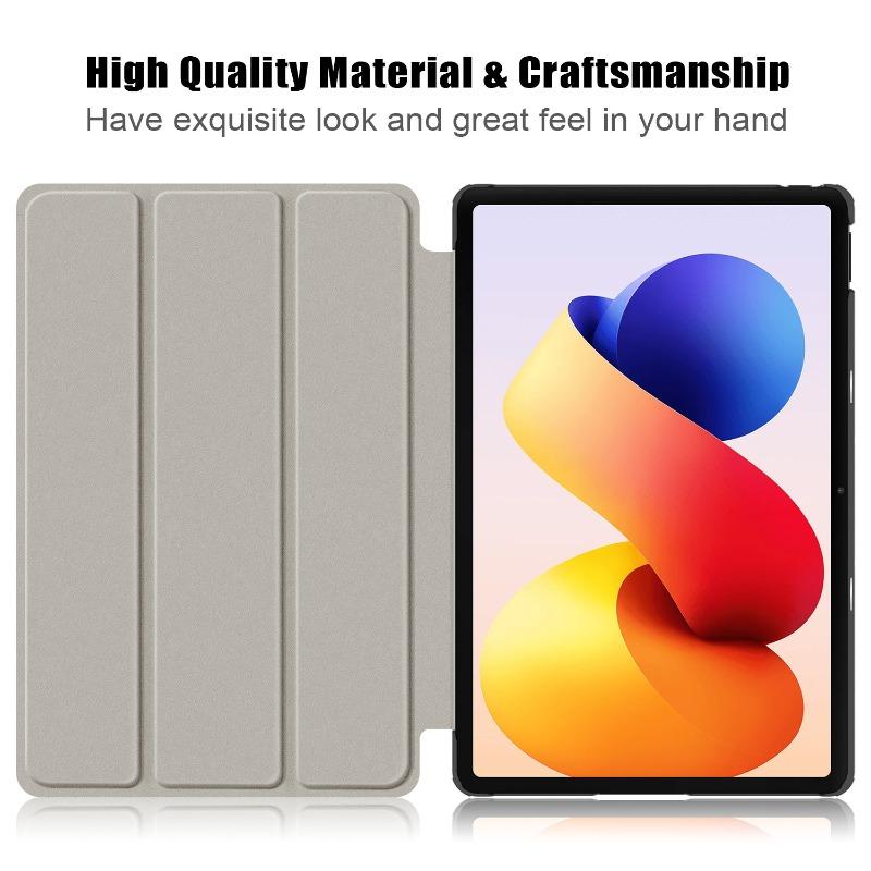 Чехол для Xiaomi Redmi Pad 2 Pro 12,1 дюйма 2025 года, кожаный, с тройным сгибом, магнитная крышка, Funda для POCO Pad M1 12,1" с функцией автосна