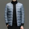 Утолщенная куртка-пуховик для мужчин среднего возраста, теплая и ветрозащитная, съемная подкладка, повседневная куртка для папы, мужской белый утиный пух