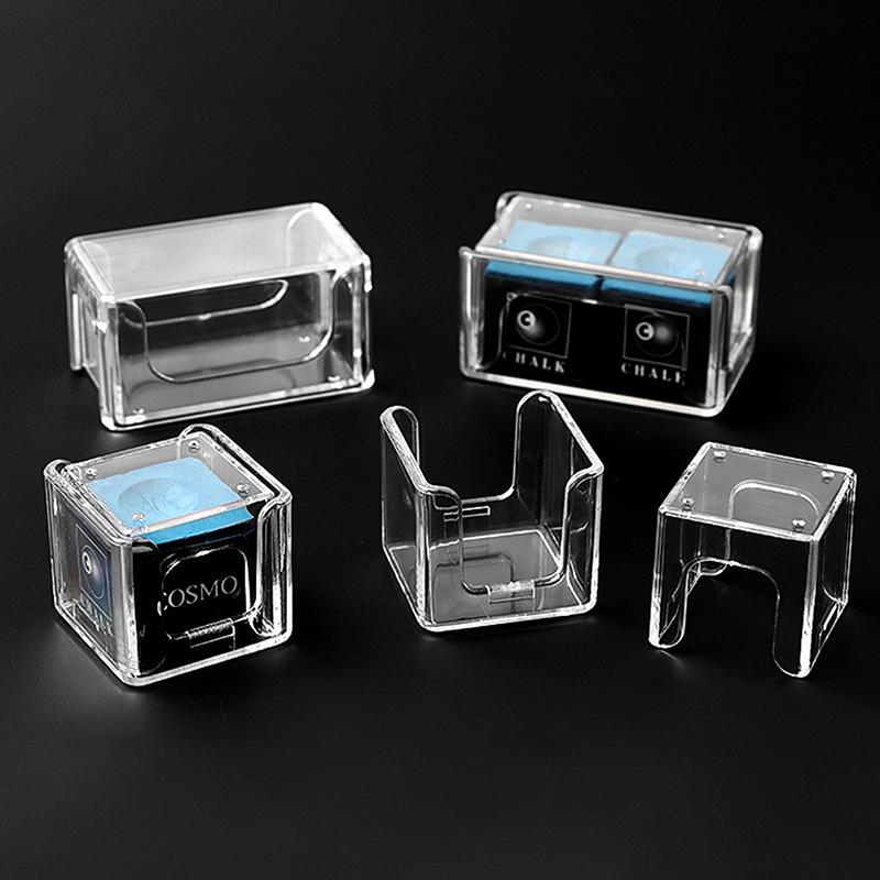 1 шт. Прозрачная акриловая коробка для защиты мела для бильярда, защита от загрязнений, влагостойкая, одинарная/двойная коробка для хранения шоколадного порошка