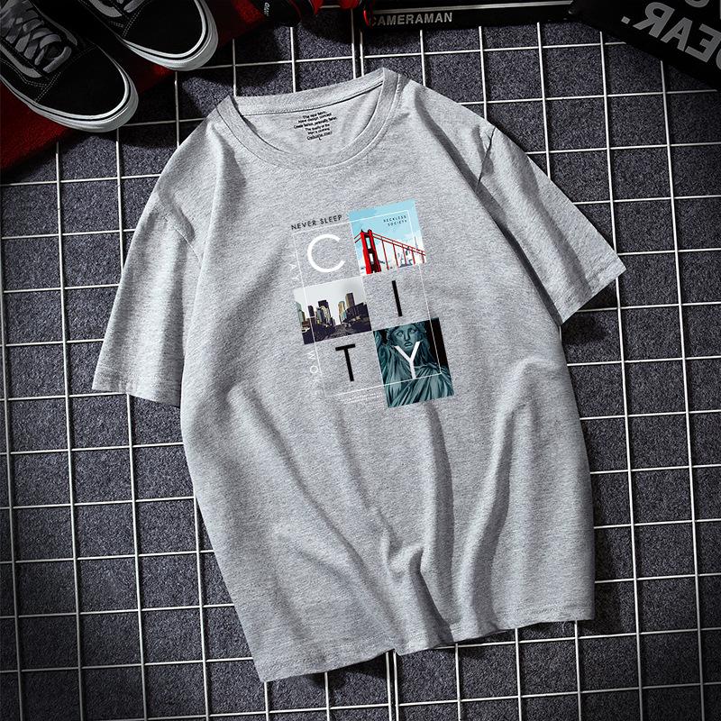 City 8 Colors Plus Size Men Short Sleeves Cotton T-shirt Casual Loose Tee