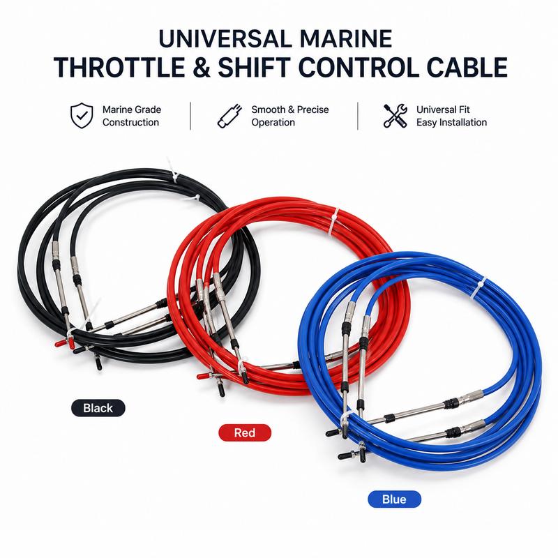 Marine Outboard Throttle Shift Cable, Boat Motor Remote Control Cable, Engine Gear Operation Lever Pull Wire Replacement