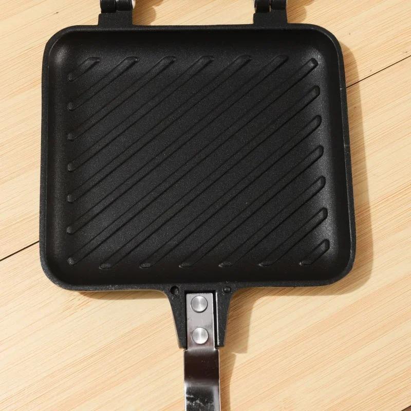 Double-sided Frying Pan Non-Stick Sandwich Bread Bakeware Breakfast Waffle Pancake Egg Frying Pan Household Kitchen Utensils